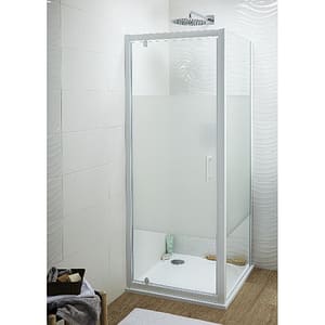 Usa de dus pivotanta COOKE & LEWIS Onega, cadru aluminiu, sticla securizata 5mm, 80 x 190 cm, alb