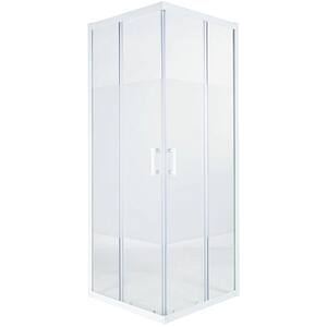 Cabina dus patrata COOKE & LEWIS, aluminiu, sticla opaca, 80x190 cm, alb