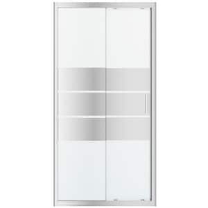 Usa dus glisanta GOODHOME, aluminiu, sticla oglinda, 100x195 cm, crom