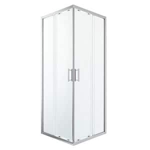 Cabina dus standard GoodHome Beloya, patrata, 80 x 80 x 195 cm, sticla securizata 8mm, profil crom