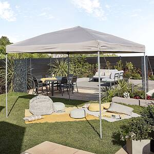 Pavilion terasa BLOOMA Jarvis, poliester, 295 x 295 x 260 cm, maro