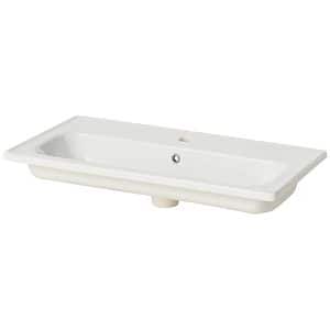 Lavoar baie GOODHOME Towan, ceramica, 81.3 x 37.1 cm, alb lucios