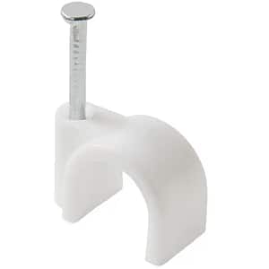Clips rotund  DIALL 100590420,  12 mm, 25buc, alb