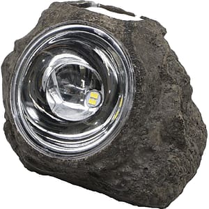 Lampa solara de exterior tip piatra, LED, 0.8 W, plastic, gri