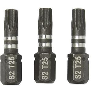 Set 3 biti impact ERBAUER, 25mm, TX25