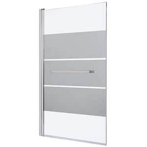 Paravan cada GOODHOME Nubia, sticla securizata, 95 x 150 cm, argintiu