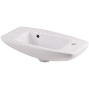 Lavoar baie GOODHOME Musi, ceramica, montare pe perete, 51.5 x 24.8 cm, alb lucios