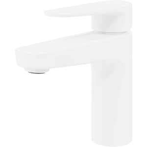 Baterie lavoar GOODHOME Cavally, pipa medie, alama, alb