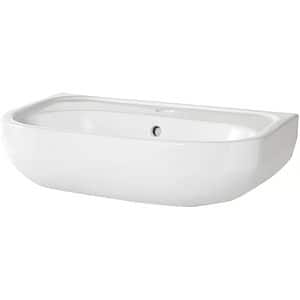 Lavoar baie GOODHOME Cavally, ceramica, montare pe perete, 56 x 40 cm, alb lucios