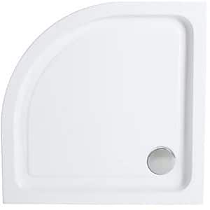 Cadita dus Cooke & Lewis Lagan, semirotunda, ABS si acril, 90 x 90 x 15 cm, alb