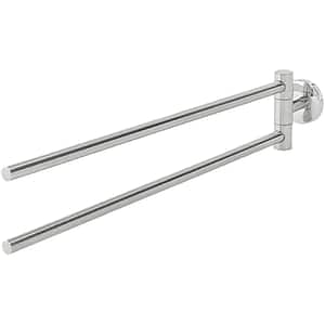 Suport prosop dublu Ormara GOODHOME, 48 x 9.3 x 6.3 cm, otel, argintiu