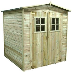 Casuta gradina H210, lemn, 180 x 180 x 210 cm, maro deschis