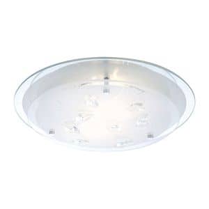 Plafoniera LED, 2 x 60 W, crom, metal si sticla  Globo Brenda
