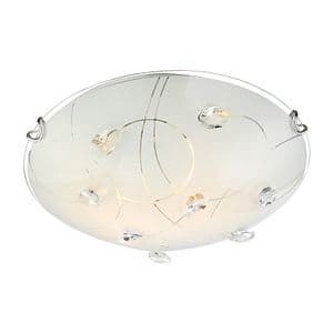Plafoniera LED, 2 x 60 W, nichel, metal si sticla  Globo Alivia