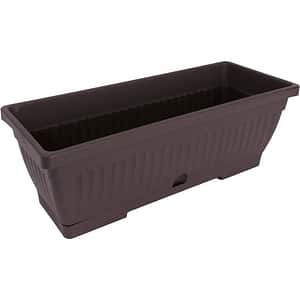 Jardiniera forma dreptunghiulara VERBENA, plastic, 50 x 19.80 x 15.7 cm, maro inchis