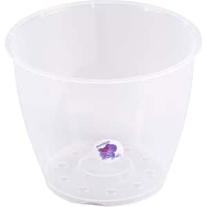 Ghiveci orhidee rotund, plastic, 16.3 cm, transparent