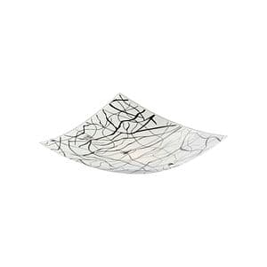 Plafoniera, 75 W, alb si negru, metal si sticla  Elysia