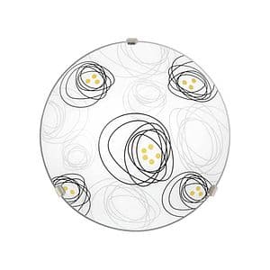 Plafoniera LED, 1 x E27, multicolor, metal si sticla, 30 cm    Klausen Vulcan