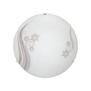 Plafoniera, 1 x E27, alb, metal si sticla, 25 cm    Klausen Flos