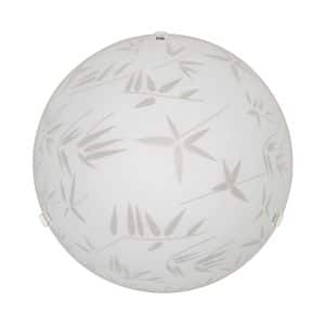 Plafoniera, 1 x 60 W, alb, metal si sticla, 30 cm    Klausen Petal