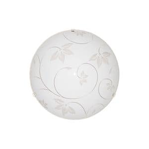 Plafoniera, E27, alb, metal si sticla, 25 cm    Klausen Leaf