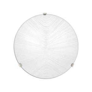 Plafoniera LED, E27, alb, metal si sticla, 30 cm    Klausen Rahos