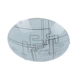 Plafoniera, alb, metal si sticla, 25 cm    Klausen Tetrix