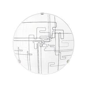 Plafoniera, alb, metal si sticla, 30 cm    Klausen Tetrix