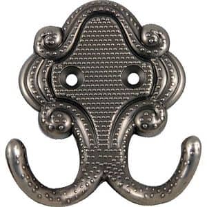 Cuier perete si mobilier, 2 agatatori, metal, gri