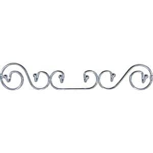 Cuier perete, 6 agatatori, inox, argintiu