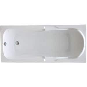 Cada simpla incastrabila KRING Siena, dreptunghiulara, 150 cm x 70 x 39 cm, acril, alb