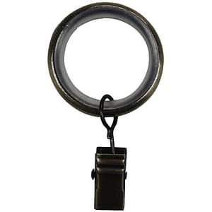 Set 10 inele perdea GOODHOME Antiki, metal, 2.5 cm, gri