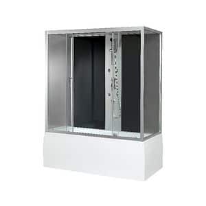 Cabina dus cu hidromasaj GoodHome Onega, dreptunghiulara, 85 x 170 x 215 cm, sticla securizata 5mm, profil argintiu