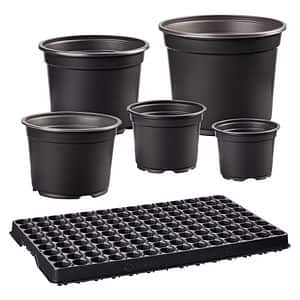 Ghiveci flori, plastic, D 10.5 cm, negru