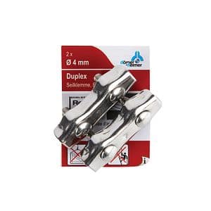 Brida dubla pentru cabluri, 4 mm, inox