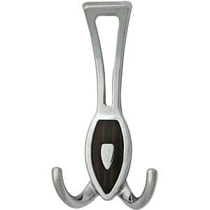 Cuier perete, 3 agatatori, metal, argintiu