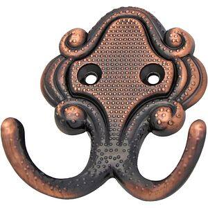 Cuier perete si mobilier, 2 agatatori, metal, maro