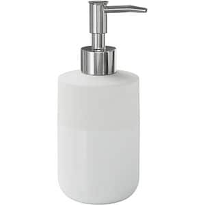 Dozator sapun Koros GoodHome, 7.5x7.5x18.2 cm, 370 ml, ceramica, alb