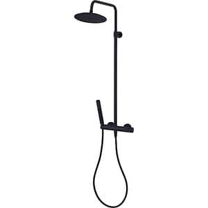 Set dus ajustabil Mecha Rydal, bara reglabila, para 10 cm, furtun 150 cm, ABS, negru