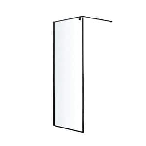 Paravan dus walk-in, metal si sticla, negru, 90 cm, 6 mm grosime  GoodHome Ezili