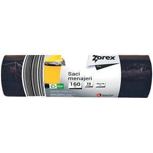 Saci menajeri ZOREX Pro GSM160, 10 bucati, 160 l, negru