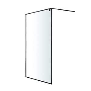 Paravan dus walk-in GoodHome Ezili, aluminiu, sticla securizata 6mm, 100 x 195 cm, negru