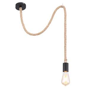 Lustra tip pendul, Negru, 60 W, 1 x E27 Globo Brown
