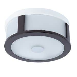 Plafoniera , E27, alb, metal, sticla si lemn 