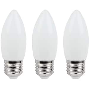 Set 3 becuri LED C35 DIALL, E27, 3.4W, 470lm, 4000K, lumina neutra