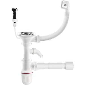 Kit scurgere chiuveta CB03 RFO45, plastic si inox, alb