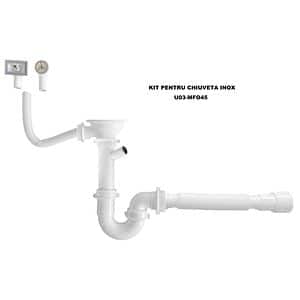 Kit scurgere chiuveta U03 MFO45, plastic si otel, alb