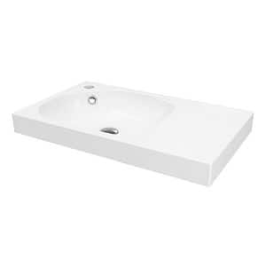 Lavoar baie GOODHOME Maza, rasina, 60.4 x 36.2 cm, alb