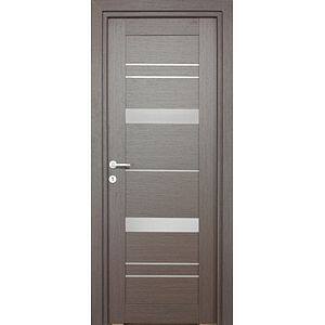 Usa interior Amyra, cu geam, reversibila, MDF, 78 x 203 cm, maro inchis