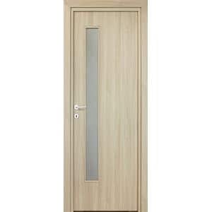 Usa interior Karpat, cu geam, reversibila, MDF, 68 x 203 cm, maro deschis
